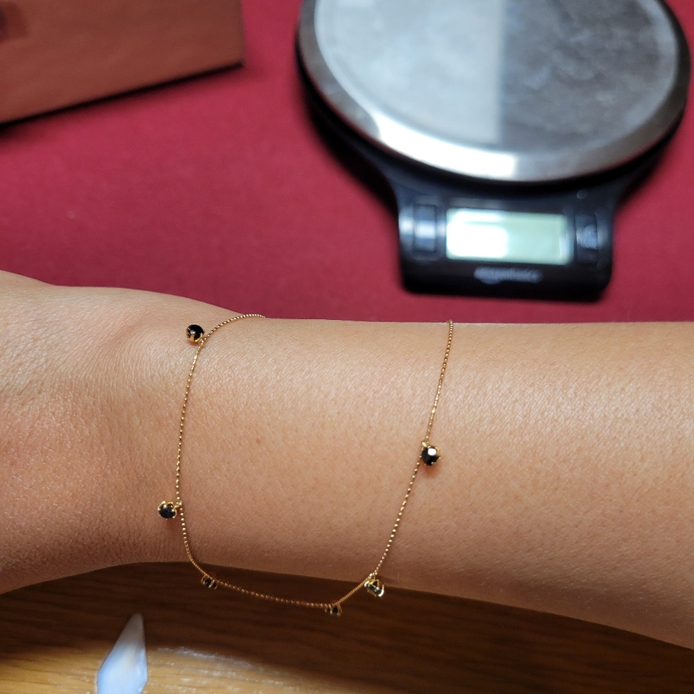 18k Natural Black Diamond Station Necklace